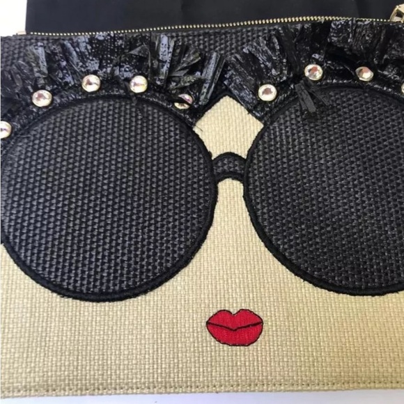 ALICE +OLIVIA Stace Face Woven Embellished Clutch-NEW - Picture 6 of 9